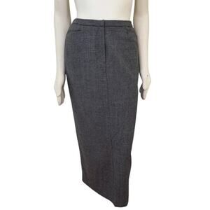 VTG RALPH LAUREN 100% Wool Gun Club Plaid Maxi Skirt in Brown SZ 10